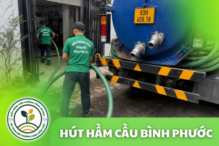 Hút Hầm Cầu Bình Phước Đo m³ Trên Đồng Hồ, Trực 24/7