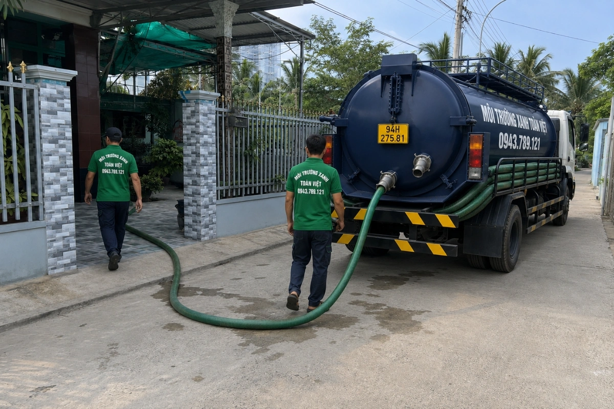 Hút Hầm Cầu Hồng Dân | Môi Trường Xanh Gọi Là Có Xe Tới Ngay 8 Xe bồn hút hầm cầu phục vụ tại tuyến đường dân cư