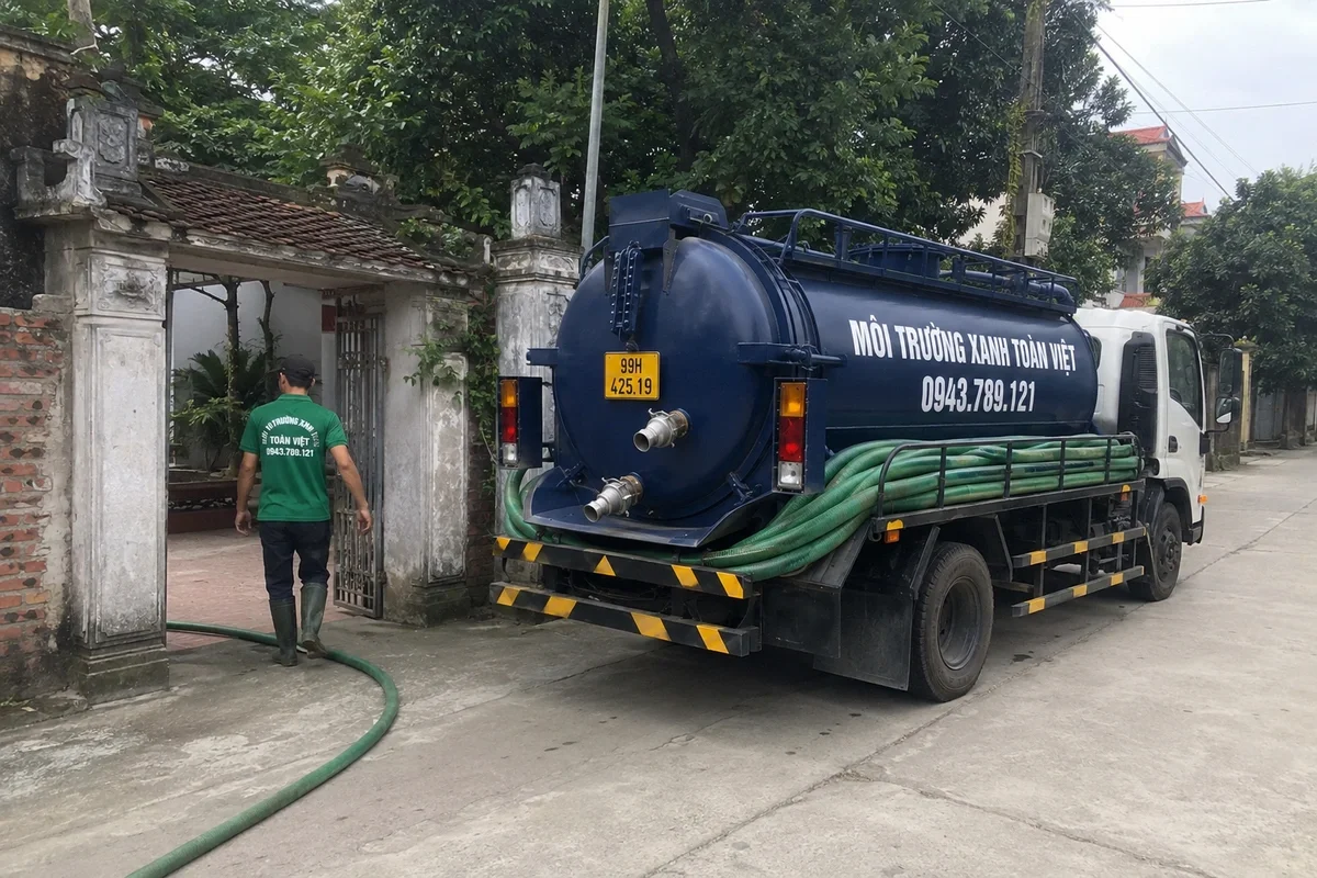 Hút bể phốt tại Thuận Thành giá rẻ uy tín | Toàn Việt 10 Đội dịch vụ hút hầm cầu đến tận địa chỉ khách hàng