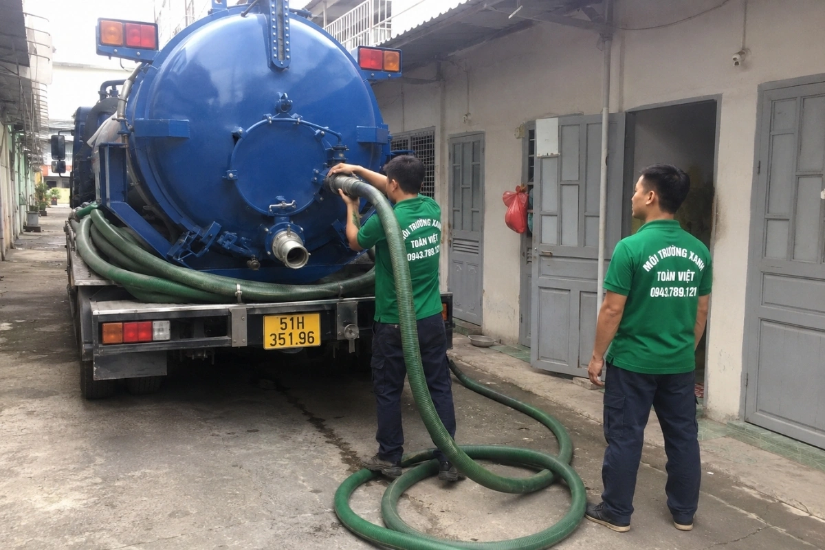 Dịch vụ hút hầm cầu nhanh chóng tại nhà khách hàng
