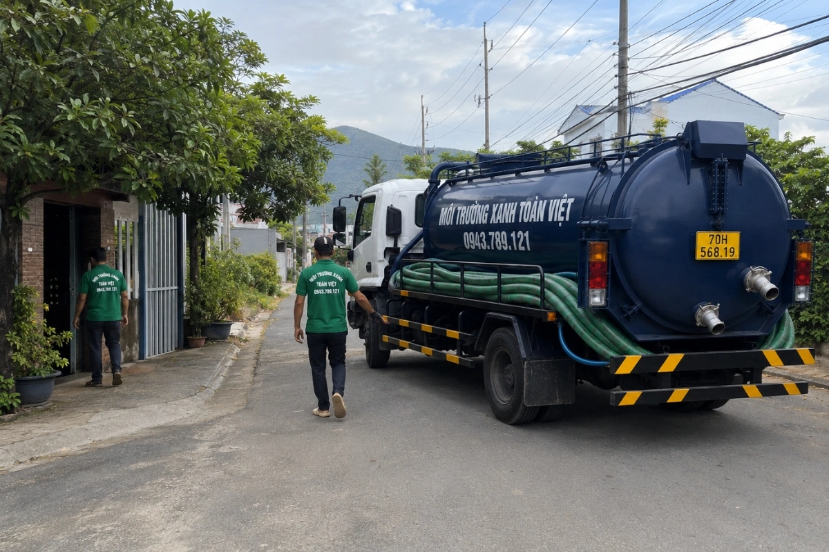 Dịch vụ hút hầm cầu nhanh chóng tại nhà khách hàng