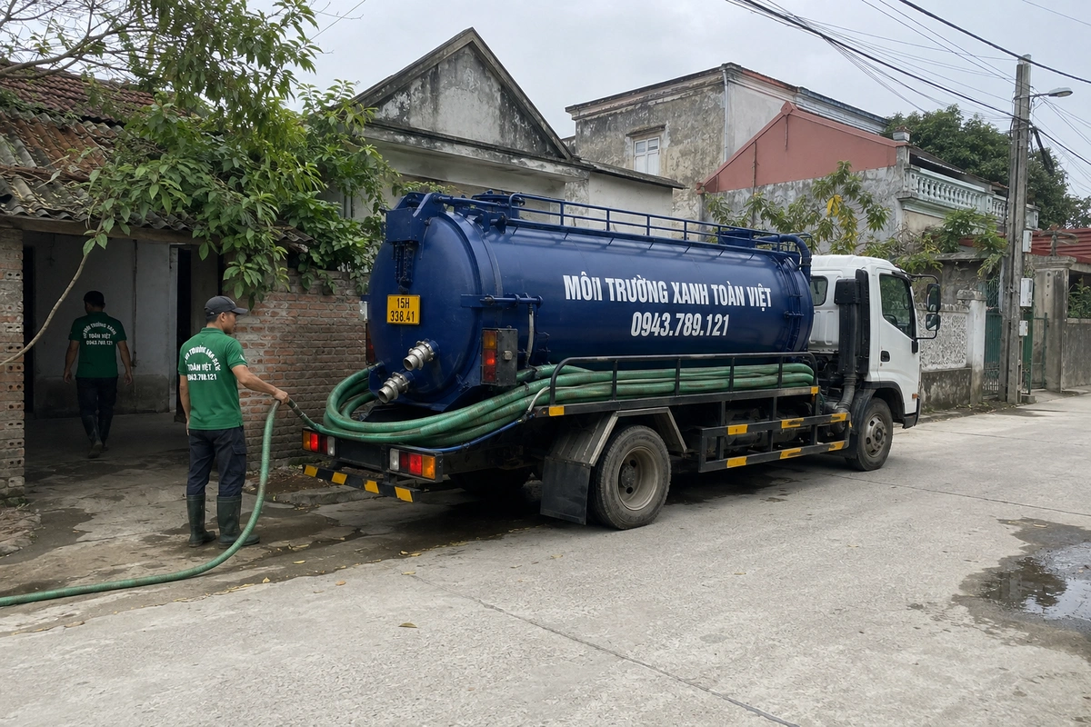 Xe hút hầm cầu chuyên dụng phục vụ nhà ở đô thị