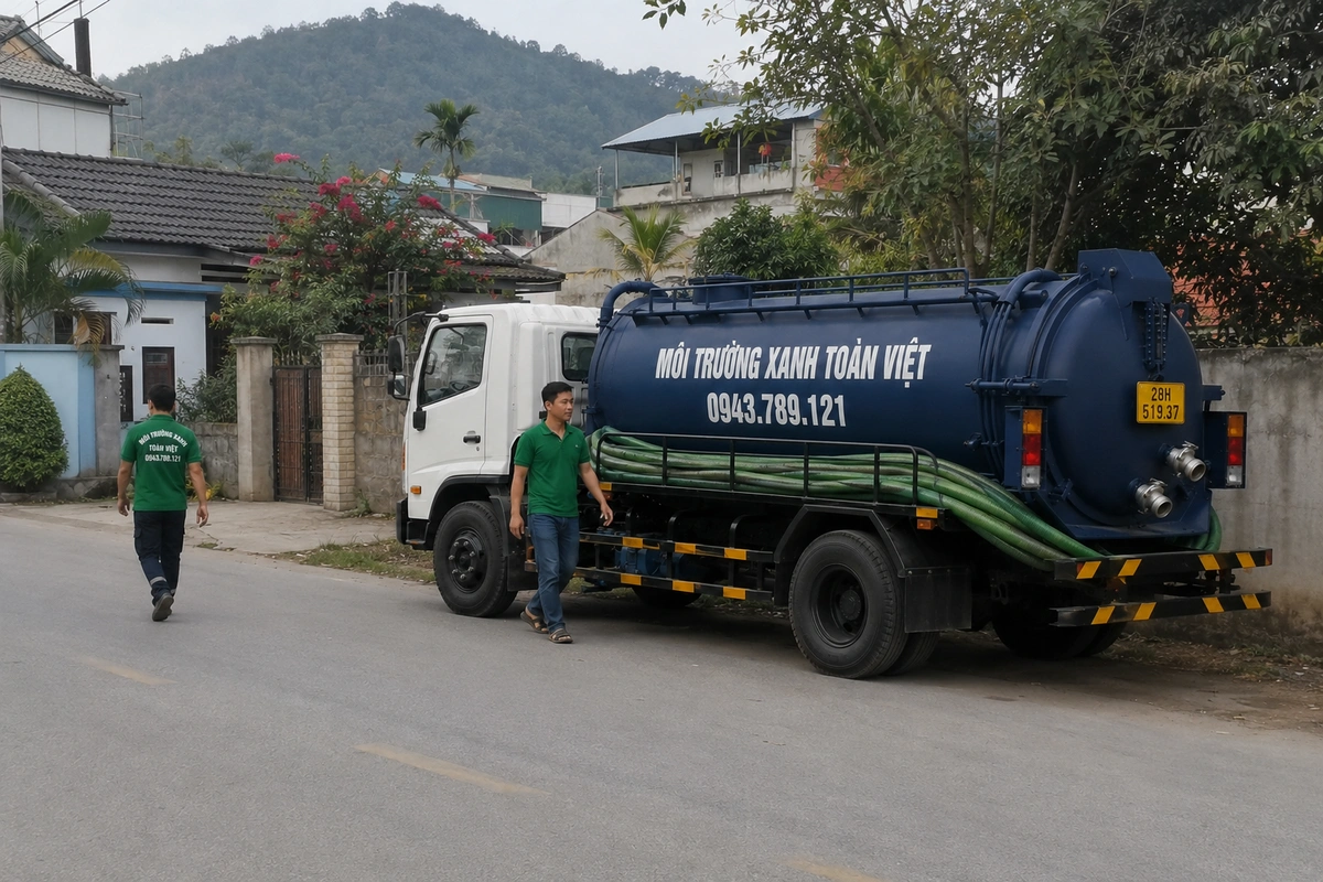 Phương tiện vệ sinh chuyên dụng và nhân viên tại nhà dân