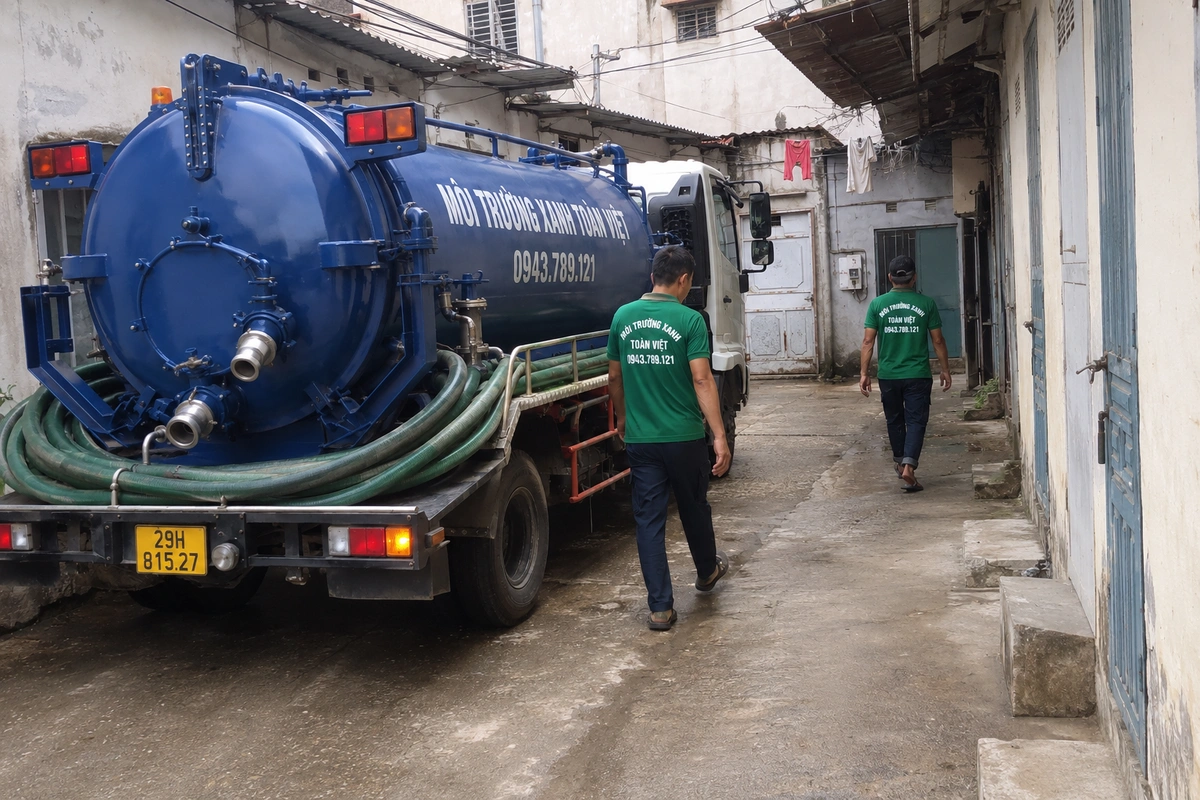 Hút Bể Phốt Tại Bắc Từ Liêm 24/7, Làng Lên Phố | Toàn Việt 9 Xe bồn chuyên dụng phục vụ hút hầm cầu tận nơi