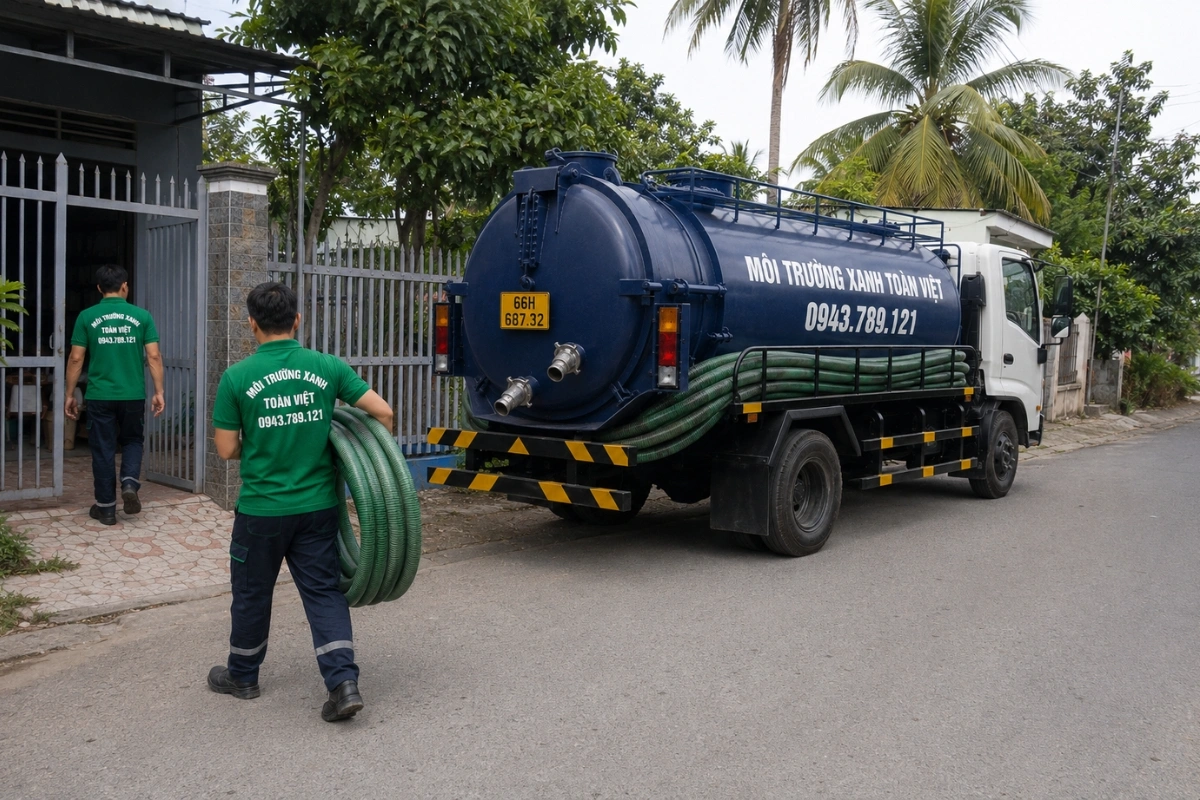 Dịch vụ hút hầm cầu nhanh chóng tại nhà khách hàng