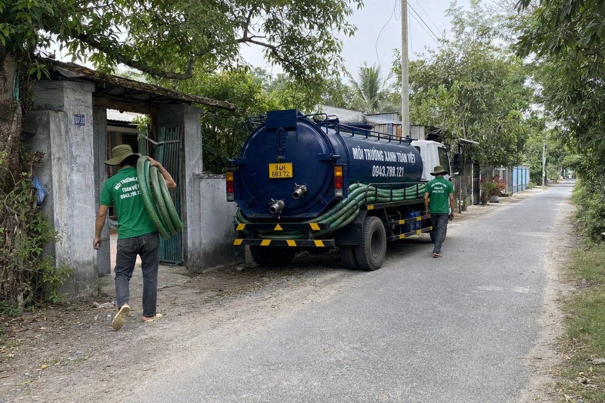 Dịch vụ hút hầm cầu bằng xe bồn chuyên dụng