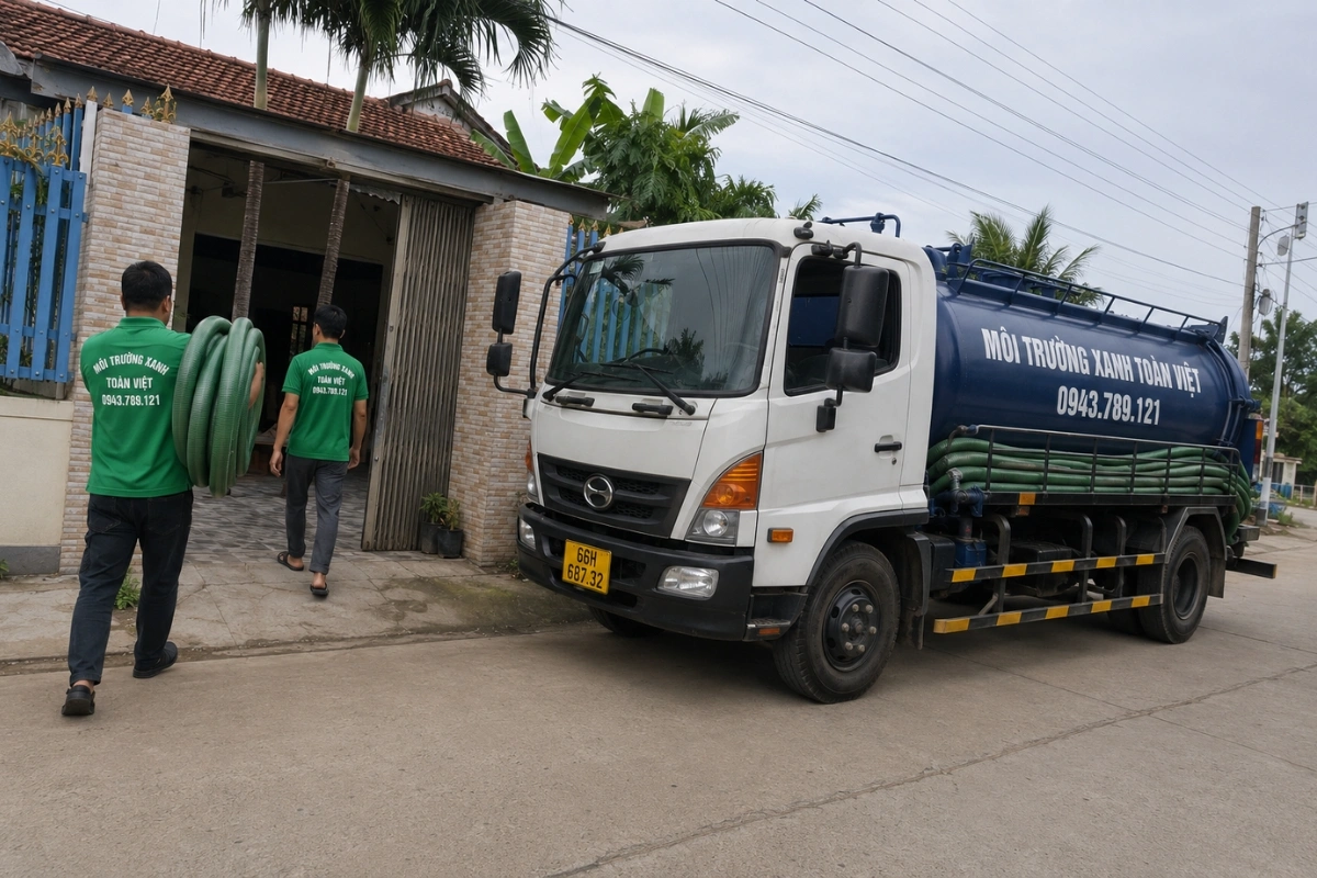 Hút Hầm Cầu Hồng Ngự 24/7, Đo Khối Báo Giá Tận Nhà 7 Xe bồn Môi Trường Xanh Toàn Việt phục vụ hút hầm cầu