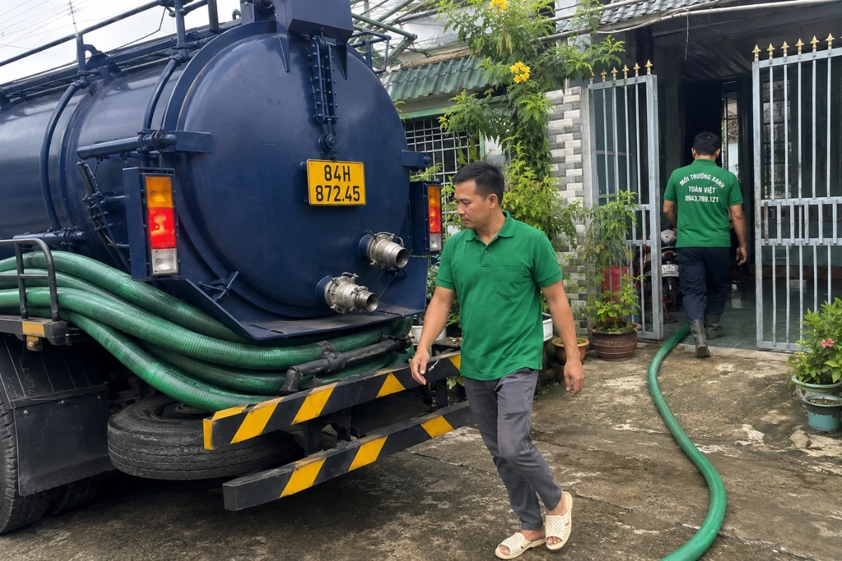 Môi Trường Xanh Toàn Việt triển khai hút hầm cầu tận nơi