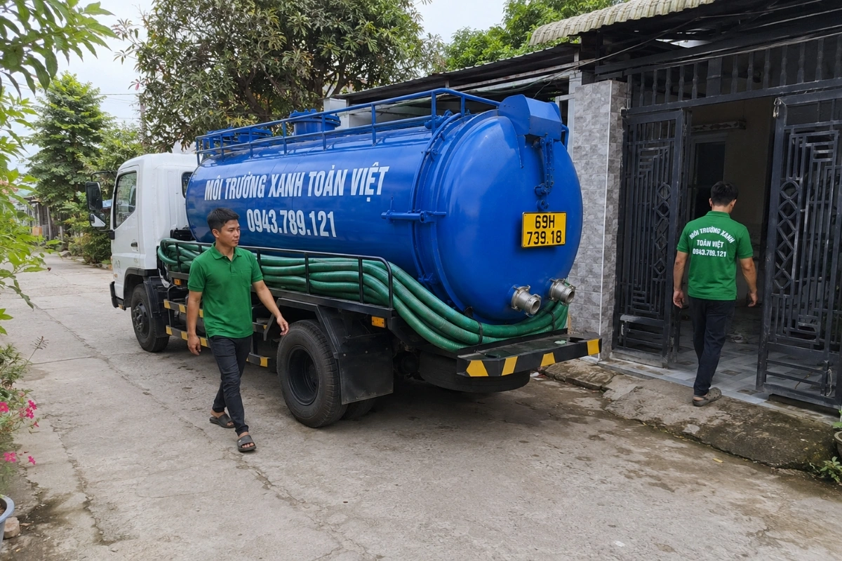 Dịch vụ hút hầm cầu nhanh chóng tại nhà khách hàng