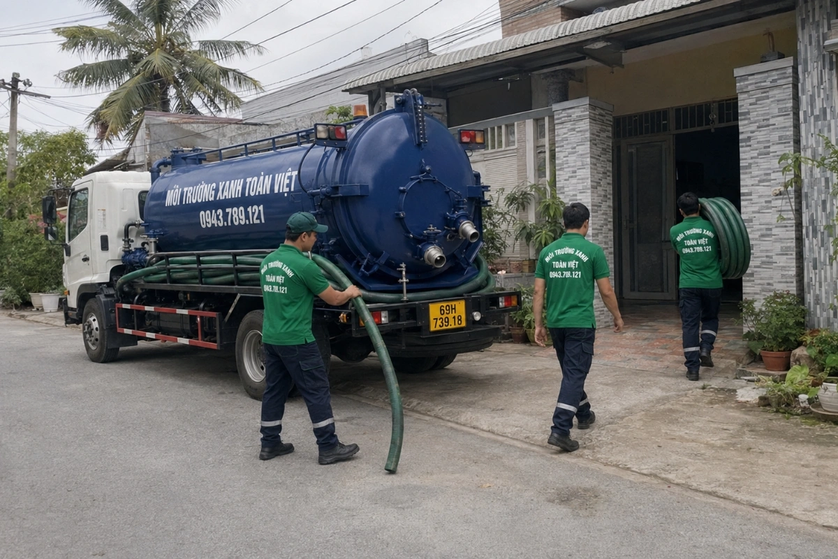 Môi Trường Xanh Toàn Việt triển khai hút hầm cầu tận nơi