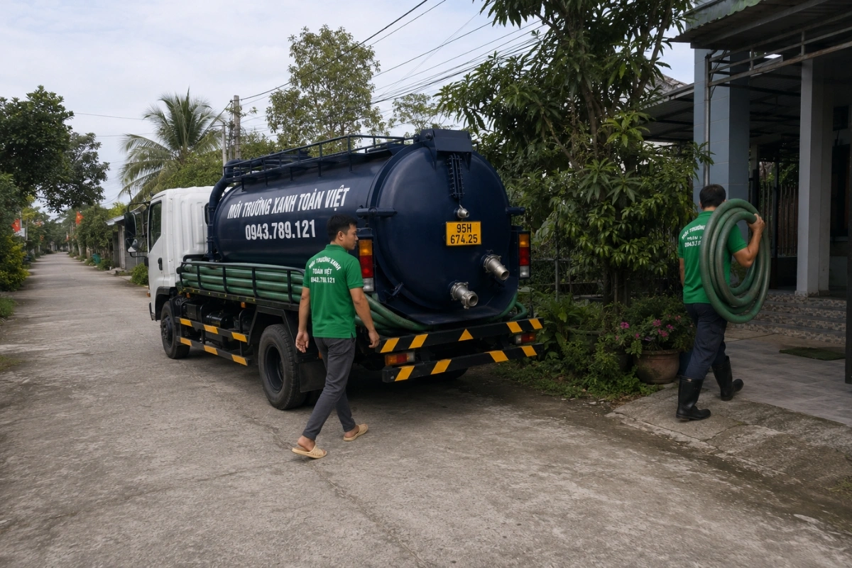 Hút Hầm Cầu Châu Thành Hậu Giang – Khẩn Cấp, Giá Từ 100k 7 Xe hút hầm cầu Môi Trường Xanh Toàn Việt tại khu phố