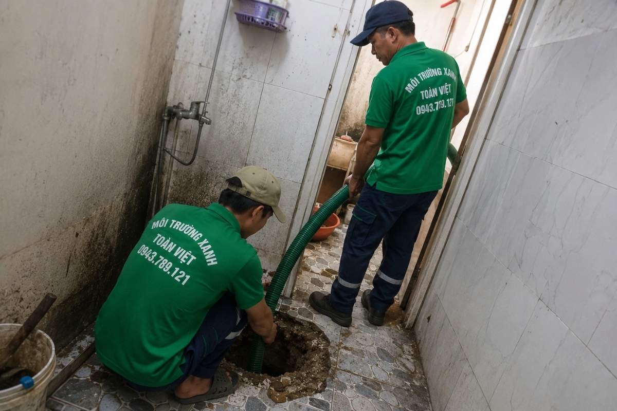 Hút Hầm Cầu Long Xuyên 24/7 – Vào Tận Hẻm Nhỏ, Giá Rõ 10 Nhân viên chuyên nghiệp thi công hút hầm cầu tại nhà