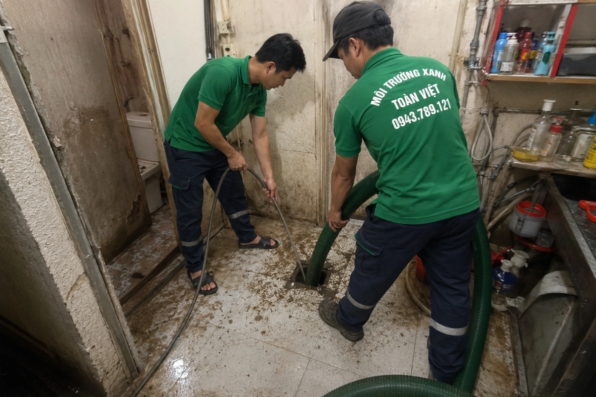 Hút Hầm Cầu Mộc Hóa – Hút Sạch, Khử Mùi, Báo Giá Trước 10 Thợ môi trường mang ống hút hầm cầu vào nhà dân