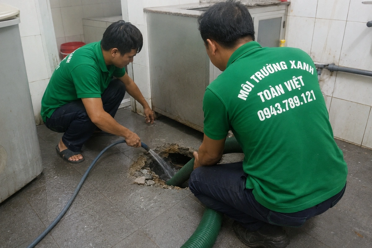 Dịch vụ hút hầm cầu có nhân viên thi công tại nhà