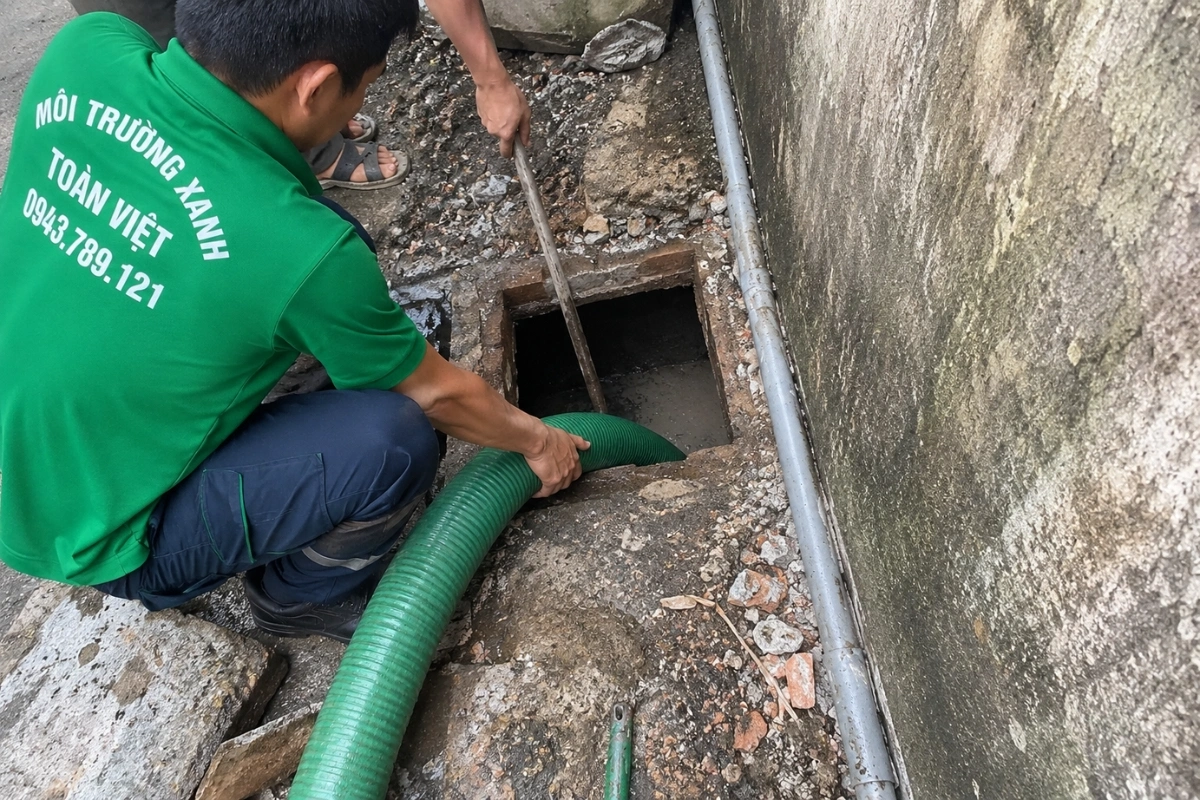 Dịch vụ hút hầm cầu có nhân viên thi công tại nhà