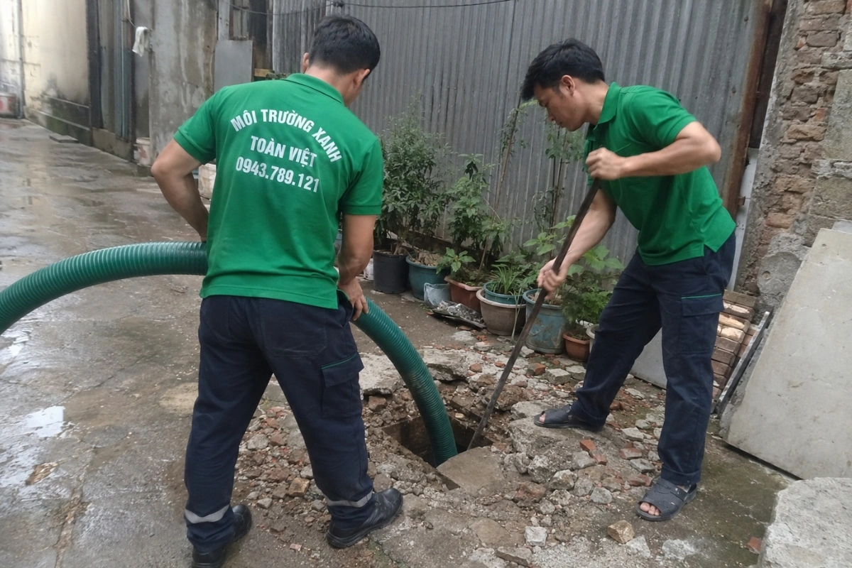 Dịch vụ hút hầm cầu có nhân viên thi công tại nhà