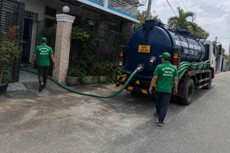 Xe bồn To&agrave;n Việt được bố tr&iacute; gần khu l&agrave;m việc