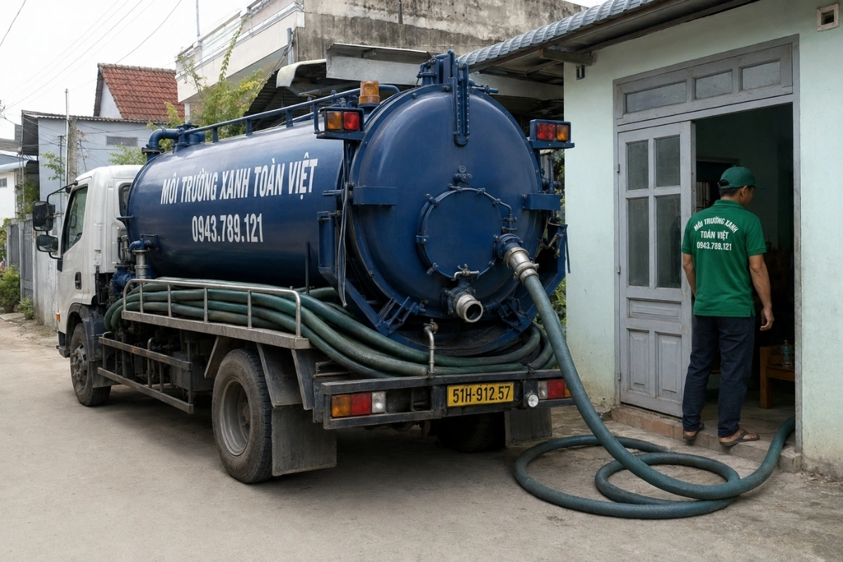 Hút Hầm Cầu Quận 5 24/7 | Nhà Phố, Khu Chợ, Quán Ăn 7 Đội kỹ thuật kiểm tra xe hút hầm cầu Quận 5 trước khi nghiệm thu