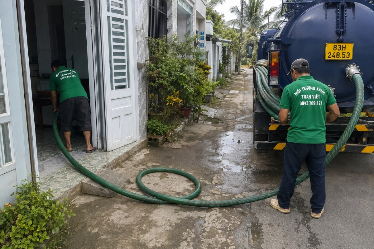 Hút Hầm Cầu Mỹ Xuyên, Giá Theo Khối, Thợ Tới Trong 25 Phút 7 Đội xe hút hầm cầu phục vụ khách hàng tận nhà