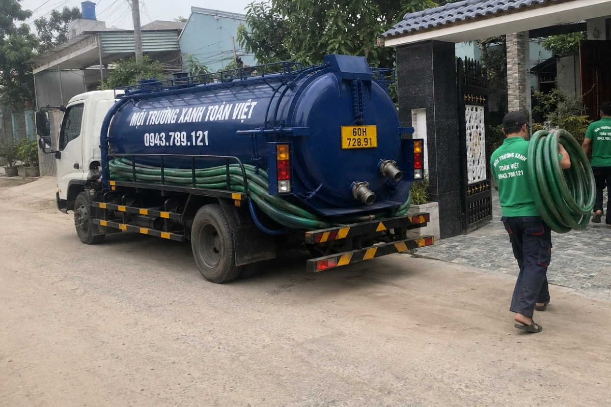 Hút Hầm Cầu Biên Hòa 24/7, Xe Nhỏ Vô Hẻm, Chốt Giá Theo Khối 9 Đội xe hút hầm cầu phục vụ khách hàng tận nhà