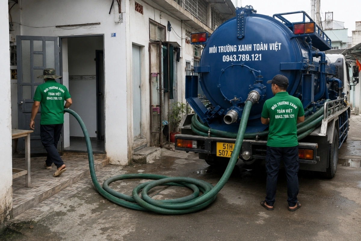 Dịch vụ hút hầm cầu bằng xe bồn chuyên dụng