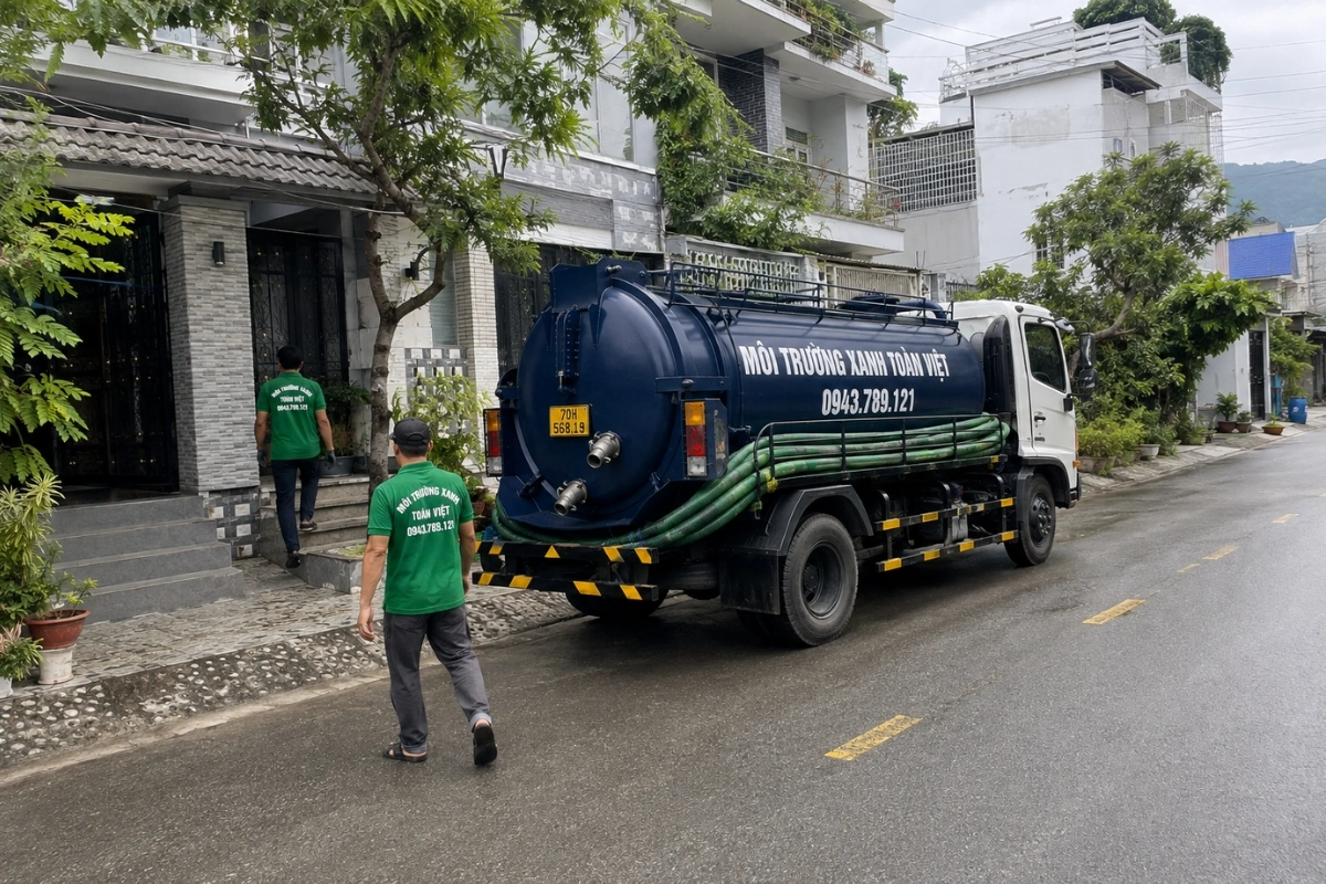 Dịch vụ hút hầm cầu bằng xe bồn chuyên dụng