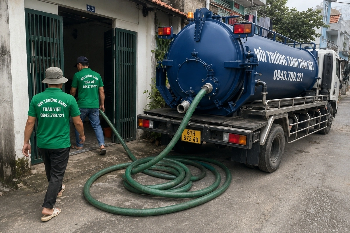 Hút Hầm Cầu Thủ Dầu Một: Khảo Sát Và Báo Giá Trước Khi Làm 9 Đội xe hút hầm cầu phục vụ khách hàng tận nhà