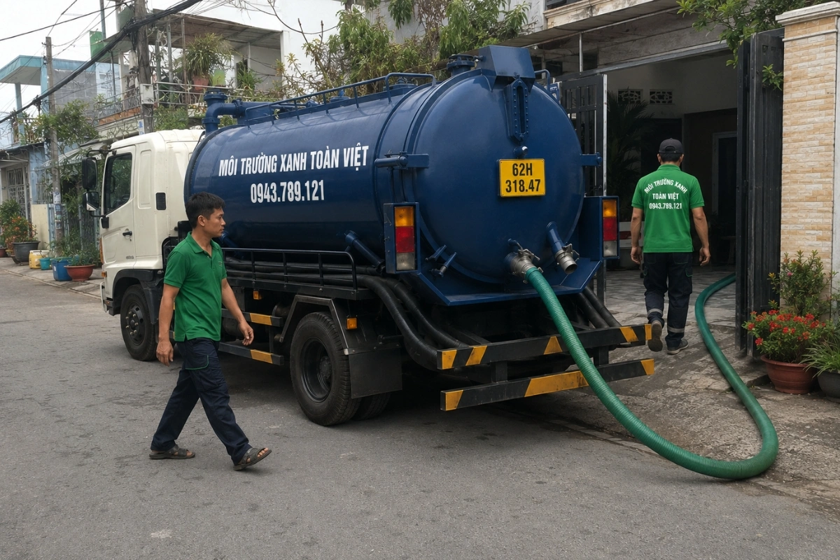 Hút Hầm Cầu Mộc Hóa – Hút Sạch, Khử Mùi, Báo Giá Trước 9 Xe hút hầm cầu chuyên dụng phục vụ khu dân cư