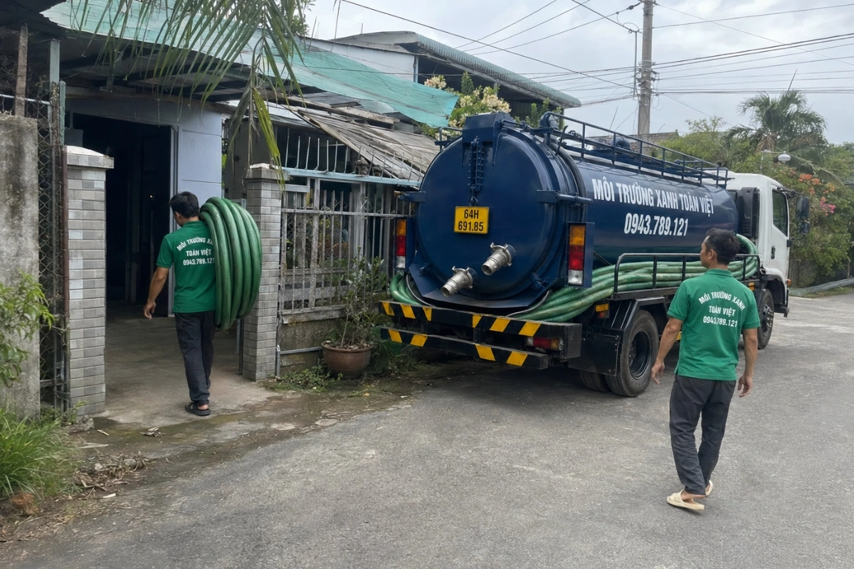 Hút Hầm Cầu Vĩnh Long: Khảo Sát Nhà Ở, Quán Ăn Và Nhà Xưởng 11 Đội xe hút hầm cầu phục vụ khách hàng tận nhà