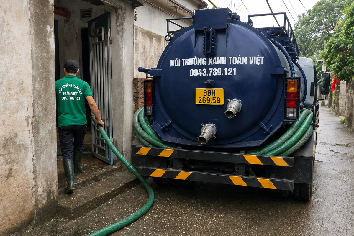 Hút Bể Phốt Tại Yên Thế, Đến Tận Xã 24/7 | Môi Trường Xanh 8 Xe bồn chuyên dụng phục vụ công tác vệ sinh hầm cầu
