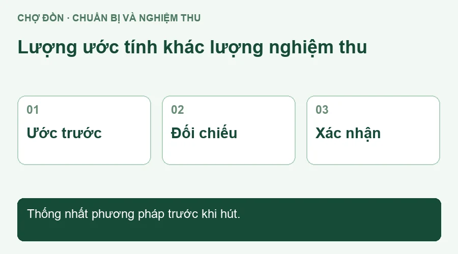 Sơ đồ lượng ước tính khác lượng nghiệm thu.