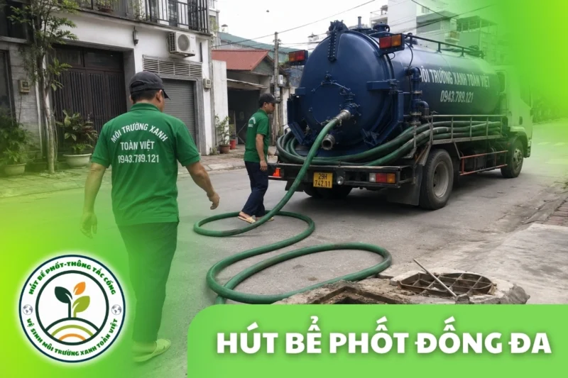 Hút Bể Phốt Đống Đa Hà Nội – Ngõ Nhỏ Vẫn Thi Công