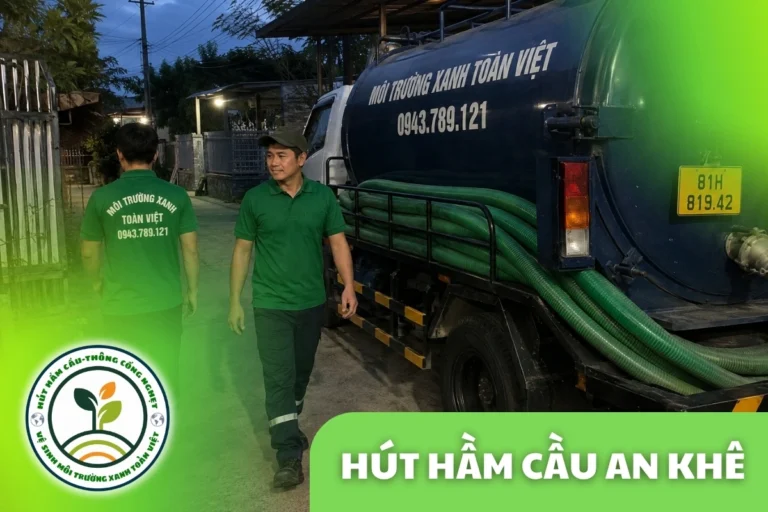 Hút hầm cầu An Khê 24/7, xe hút tới khu trọ dọc QL19