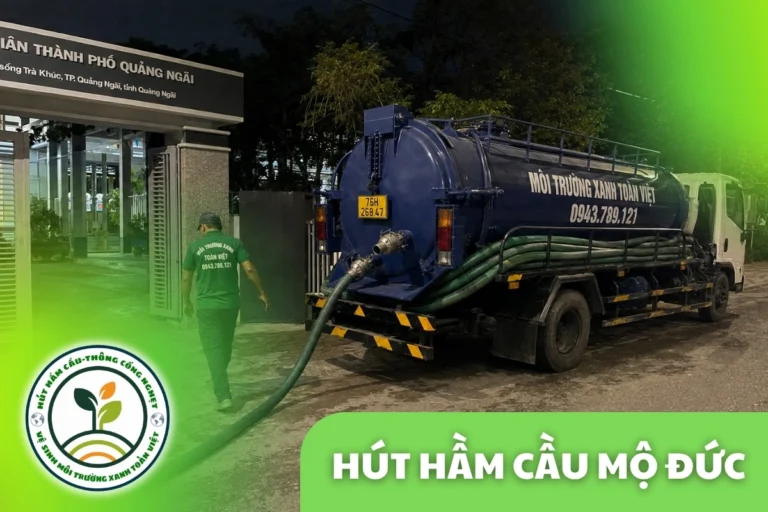 Hút Hầm Cầu Mộ Đức 24/7, theo m³ Hoặc Khối | Đo Đồng Hồ Xe