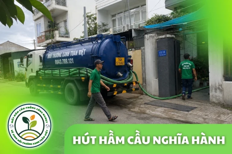 Hút Hầm Cầu Nghĩa Hành 24/7, theo m³ Hoặc Khối | Đo Đồng Hồ