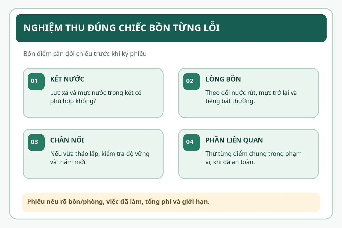 Thông bồn cầu Thanh Khê giá rẻ uy tín | Toàn Việt 7 Sơ đồ kiểm tra két nước mực bồn chân nối và phiếu nghiệm thu