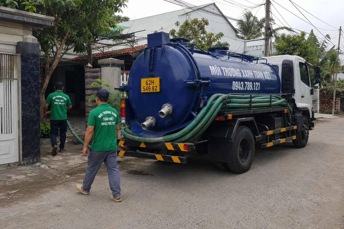 Dịch vụ hút hầm cầu nhanh chóng tại nhà khách hàng