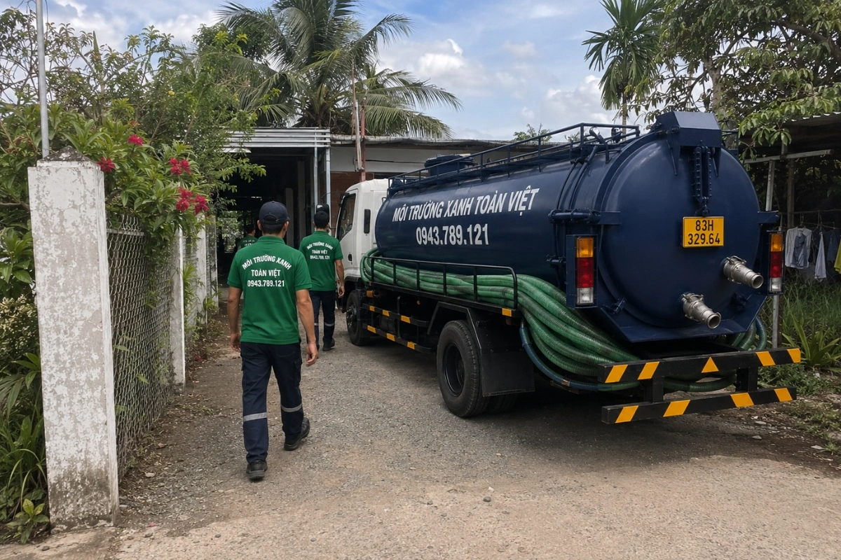 Dịch vụ hút hầm cầu bằng xe bồn chuyên dụng
