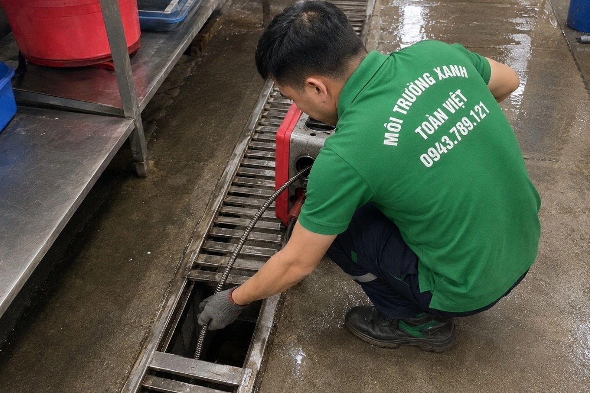 Thông Cống Nghẹt Di Linh | Xử Lý Bùn Và Nước Trào 12 Kiểm tra rãnh thoát nước khu bếp
