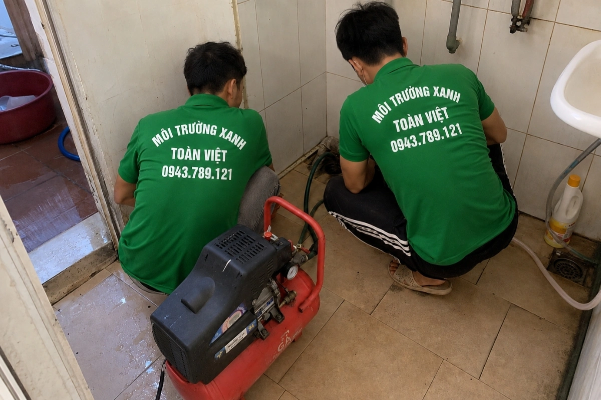 Thông Cống Nghẹt Đắk Glong | Xử Lý Bùn Và Nước Trào 15 Máy nén khí xử lý đường ống thoát nước