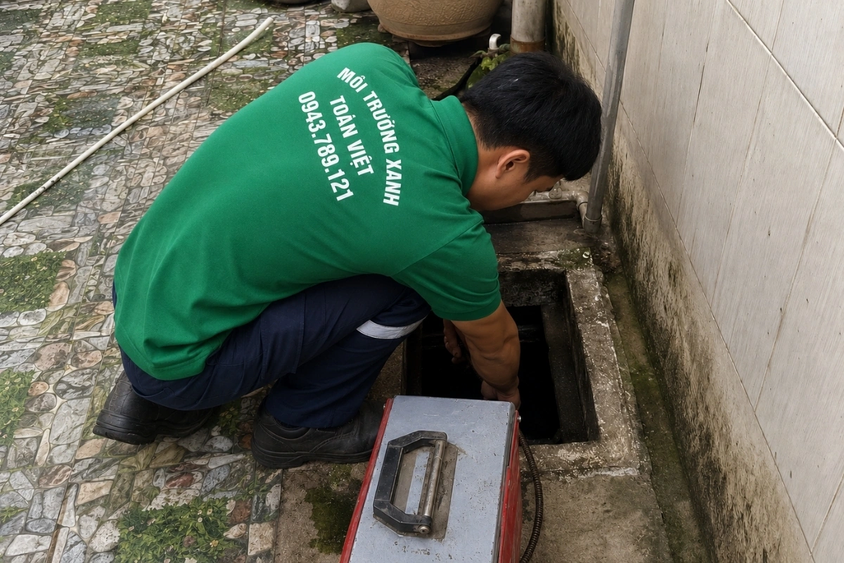 Thông Cống Nghẹt Đắk Nông | Xử Lý Bùn Và Nước Trào 13 Mở hố ga khảo sát trước khi thông cống