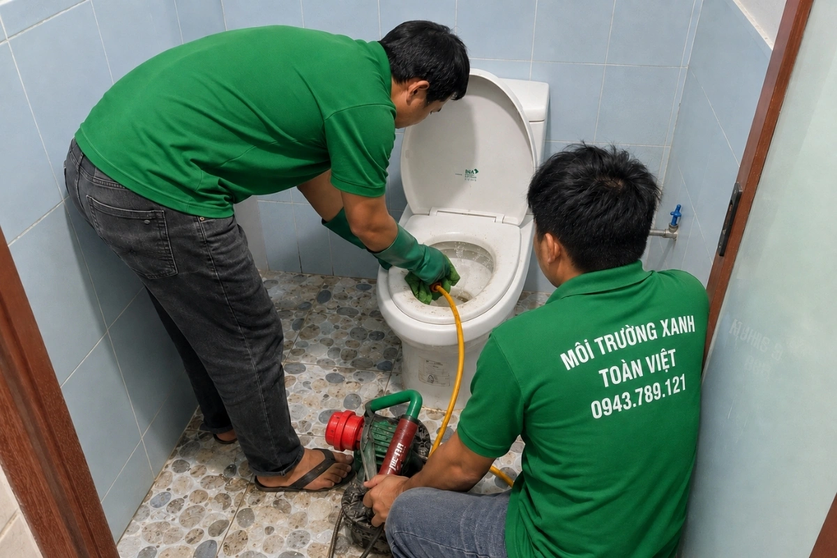 Thông Bồn Cầu Quế Phong 24/7 | Kiểm Tra Xả Yếu, Trào Ngược 13 Kỹ thuật viên kiểm tra bồn cầu thoát nước chậm
