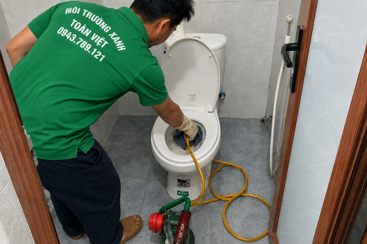 Thông Bồn Cầu Quế Phong 24/7 | Kiểm Tra Xả Yếu, Trào Ngược 10 Kỹ thuật viên xử lý bồn cầu bị nghẹt bằng máy lò xo