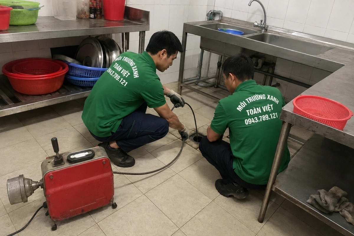 Thông Cống Nghẹt Đắk Nông | Xử Lý Bùn Và Nước Trào 16 Thi công thông cống khu bếp nhà hàng