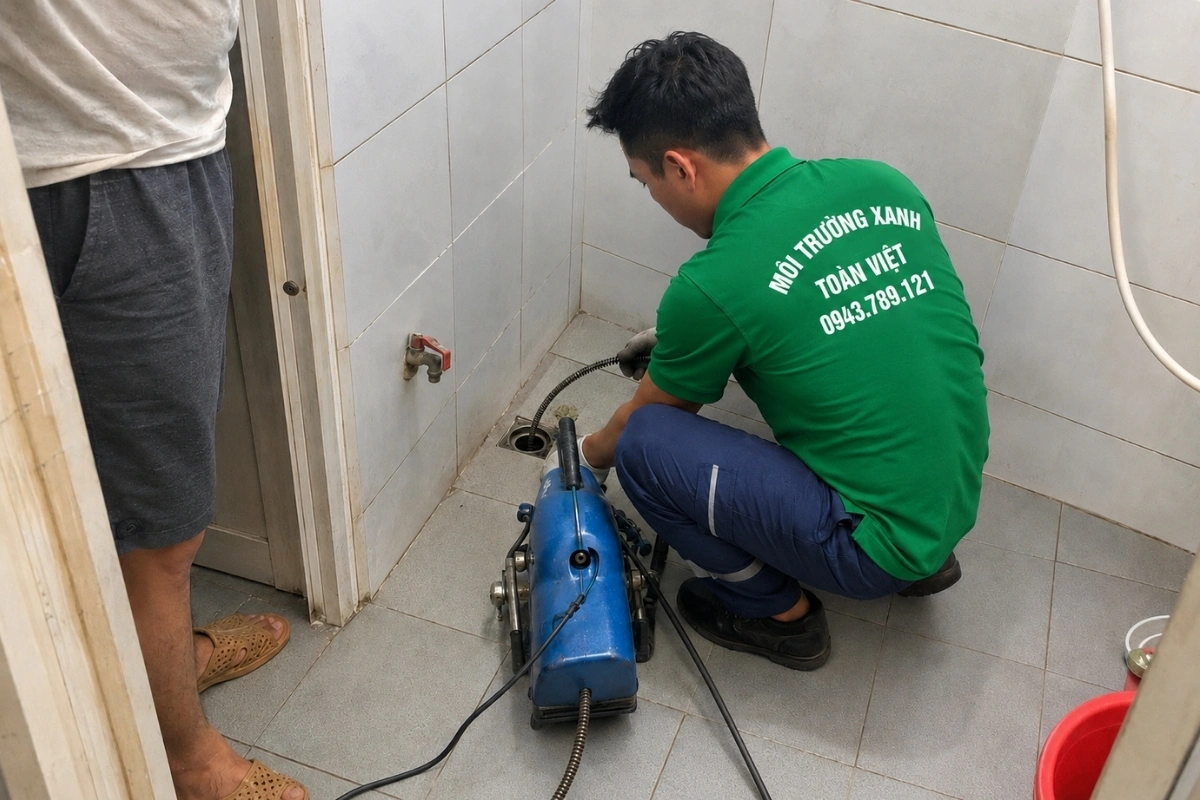Thông Cống Nghẹt Lâm Hà | Xử Lý Bùn Và Nước Trào 15 Xử lý đường thoát nước trong nhà vệ sinh