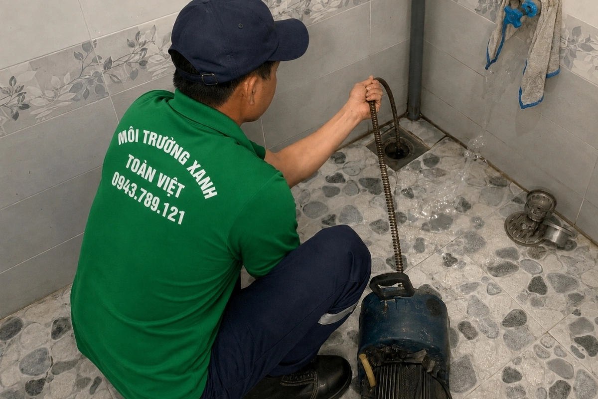 Xử lý đường thoát nước trong nhà vệ sinh