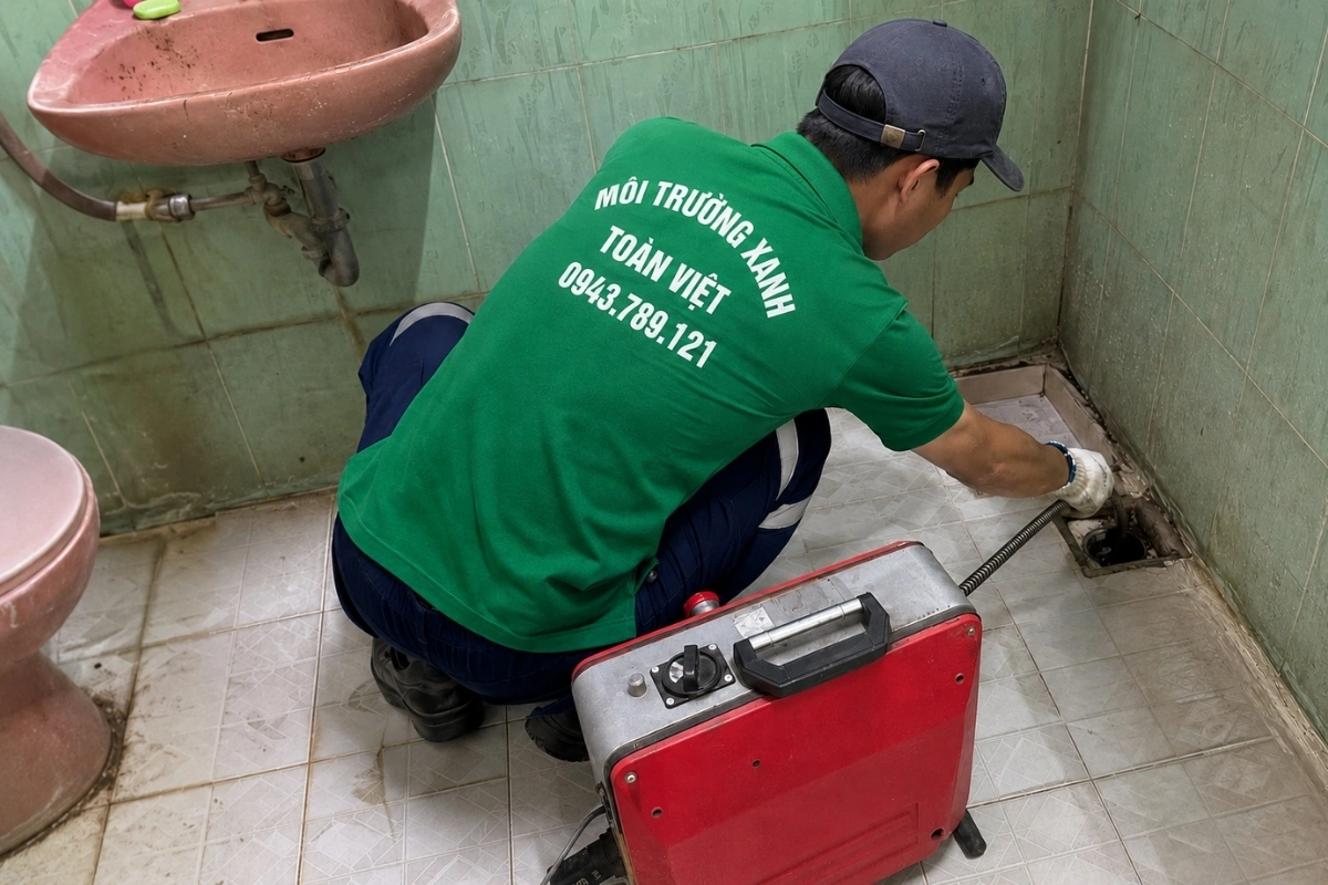 Thi công thông cống trong khu vệ sinh