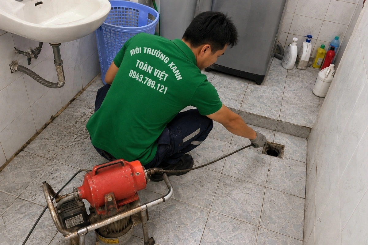 Xử lý đường thoát nước trong nhà vệ sinh