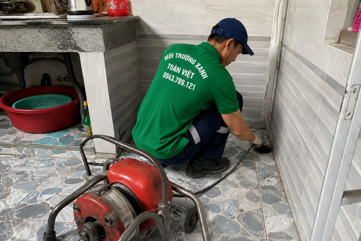 Thi công thông cống trong khu vệ sinh