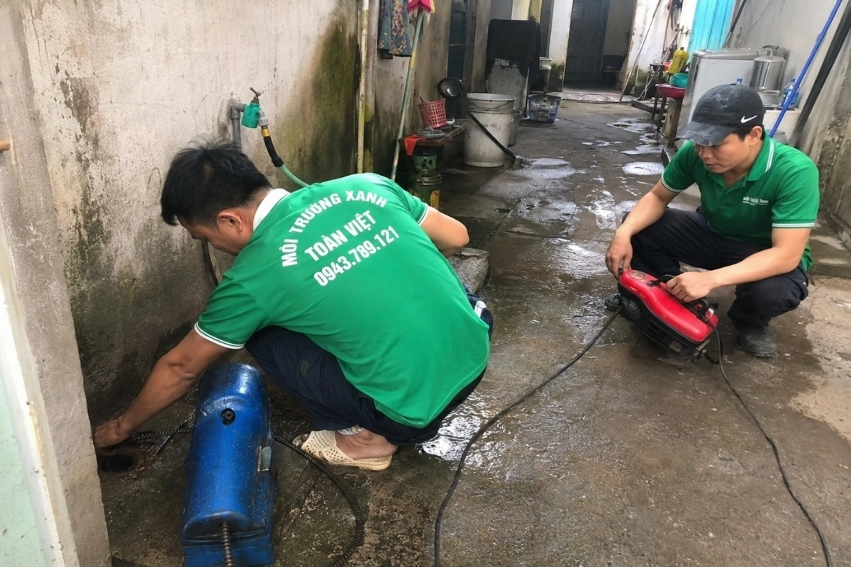 Xử lý rãnh thoát nước quanh nhà